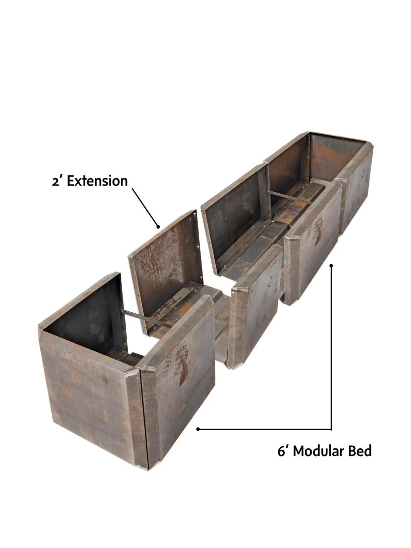 Corten Steel Modular Raised Bed, 2' Extension - Image 3