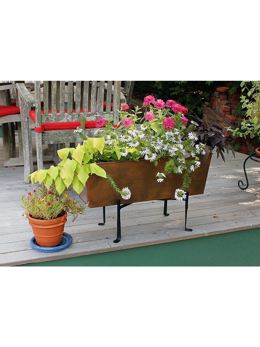 Achla Designs Copper Flower Box With Folding Stand - Image 4